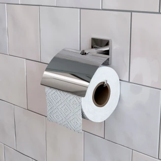 Toalettpappershållare med Lock Duobay Square Krom